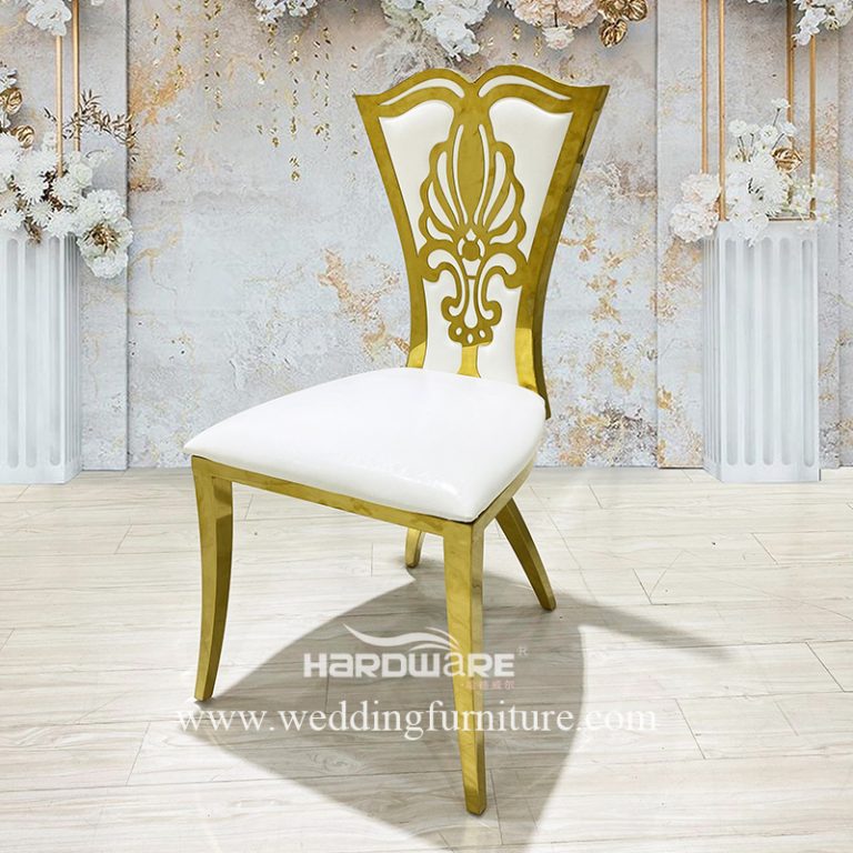 luxurious design plated stainless steel frame banquet chair