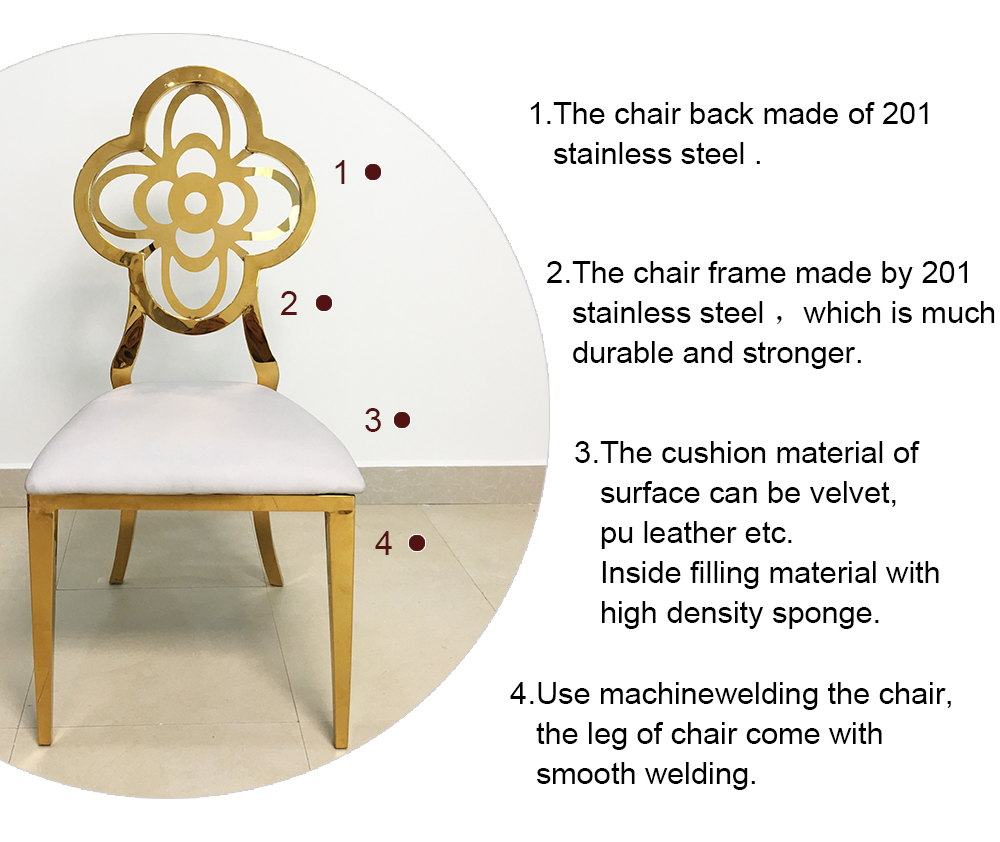 Flower Back Stainless Steel Dining Chair