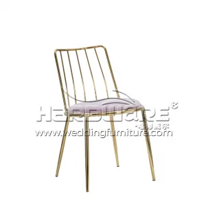 Shiny Gold Stainless Steel Modern Dining Chair