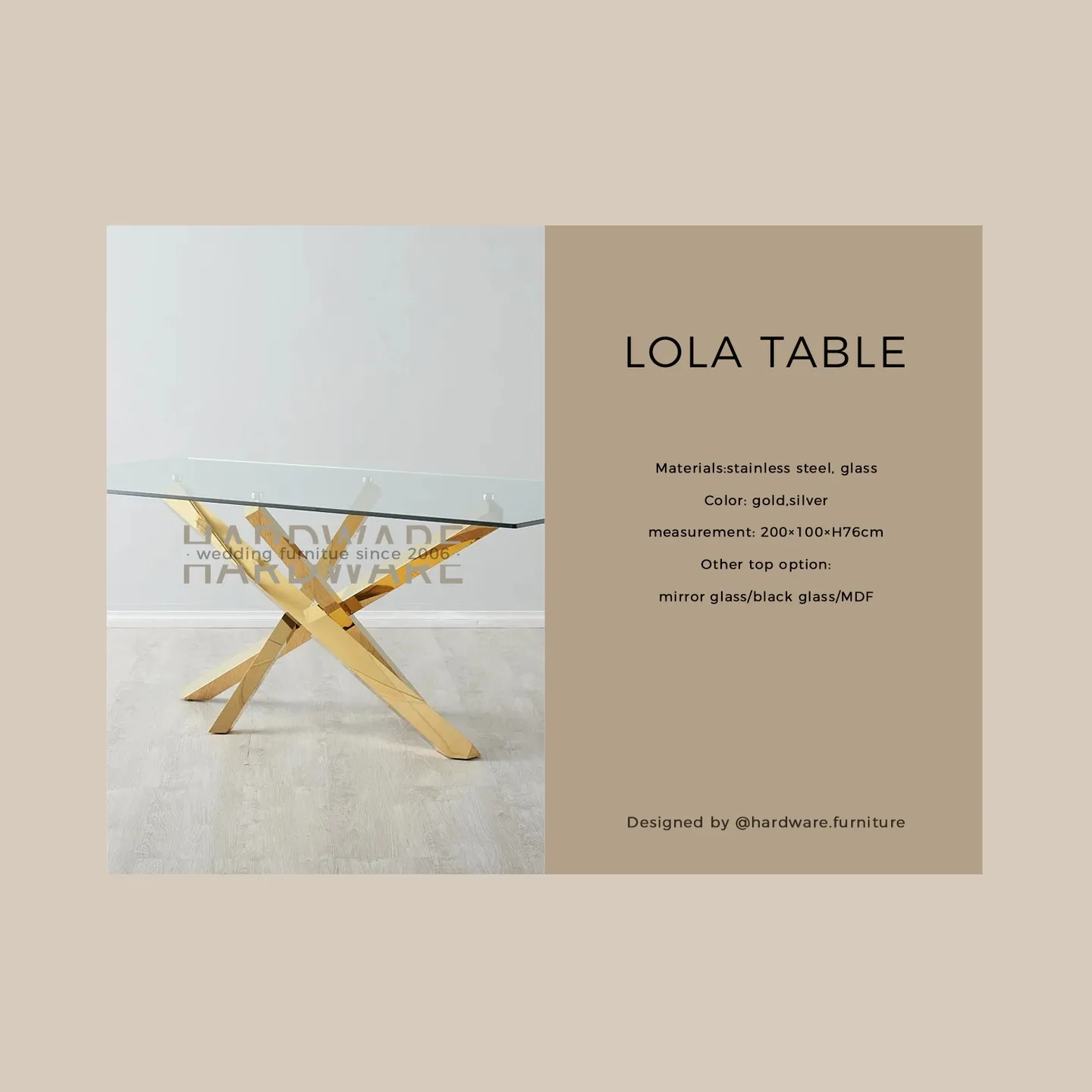 Introducing the Elegant Lola table