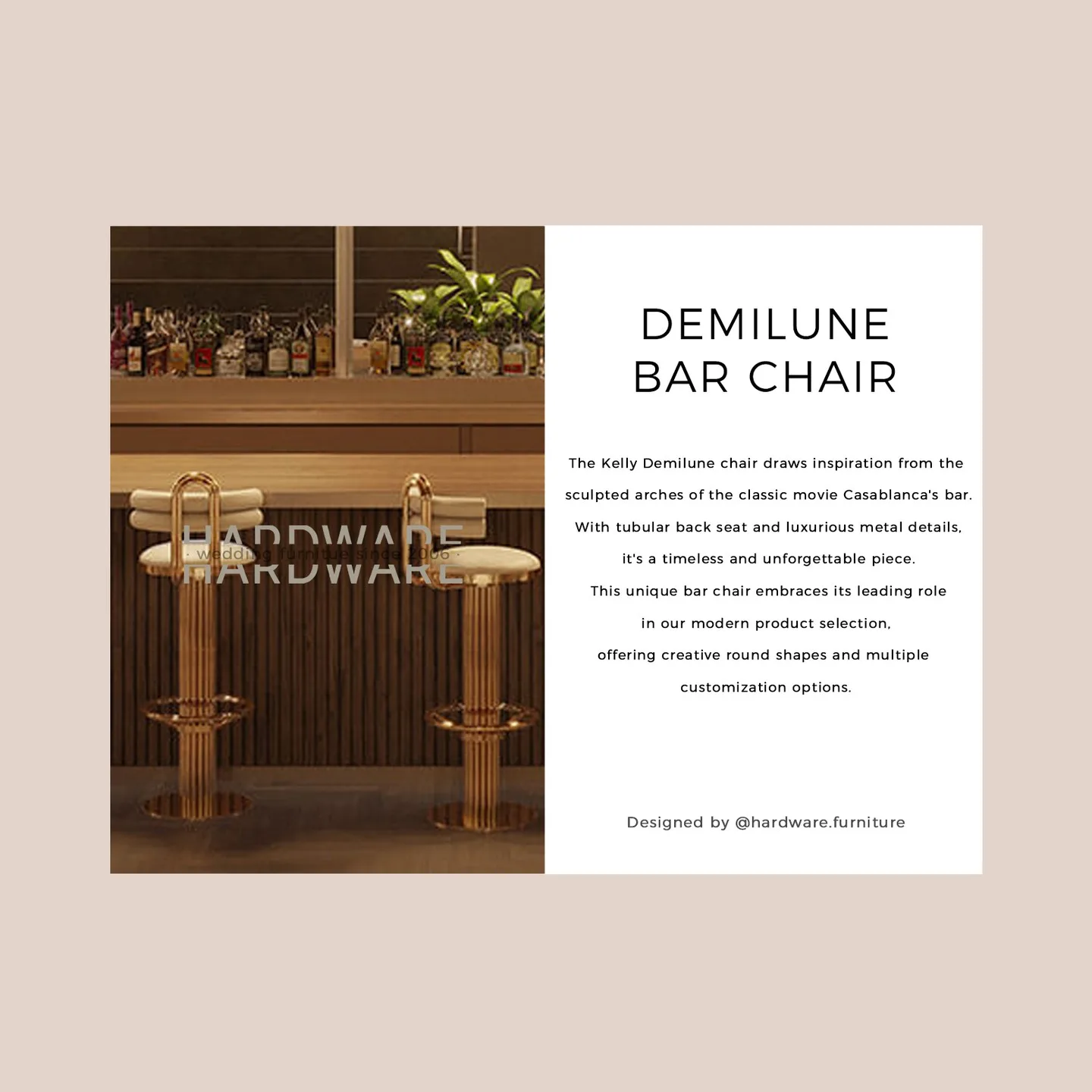 Kelly Demilune Bar Chair