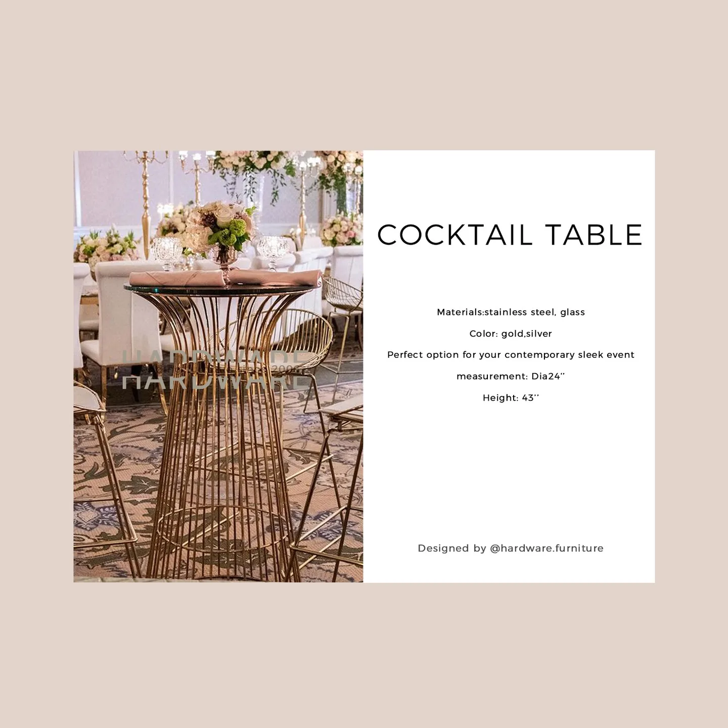 Wire Metal Cocktail Table