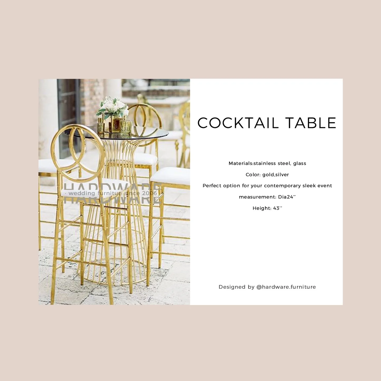 Wire Metal Cocktail Table